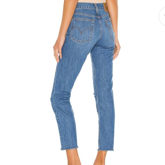 LEVI'S PREMIUM DENIM Women's 30 Wedgie Icon Ankle Jeans Distressed Denim Blue - Picture 7 of 16